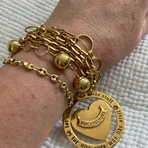 vintage, juicy couture, large toggle bracelet with a large juicy charm.